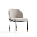 Flor Twill Weave Metal Dining Chair in Wheat