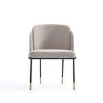 Flor Twill Weave Metal Dining Chair in Wheat