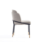 Flor Twill Weave Metal Dining Chair in Wheat