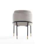 Flor Twill Weave Metal Dining Chair in Wheat