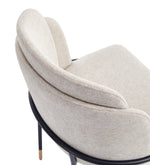 Flor Twill Weave Metal Dining Chair in Wheat