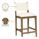 Avon Vegan Leather Counter Stool in Cream