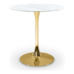 Holly Marble Veneer Top And Iron Base Counter Height Table (3 Boxes) in Gold
