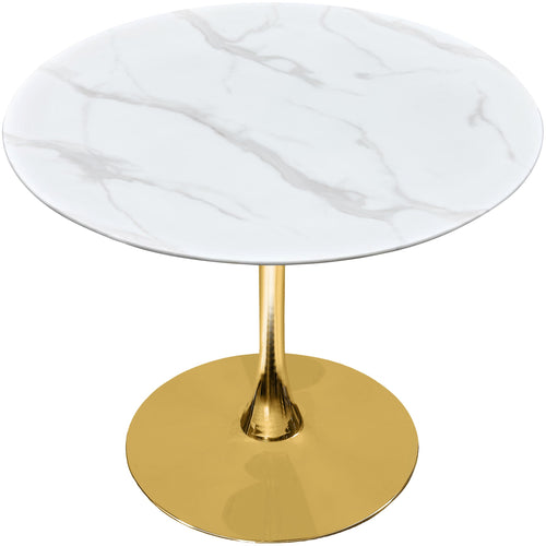 Holly Marble Veneer Top And Iron Base Counter Height Table (3 Boxes) in Gold