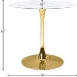 Holly Marble Veneer Top And Iron Base Counter Height Table (3 Boxes) in Gold