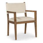 Avon Vegan Leather Dining Arm Chair in Beige
