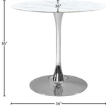 Holly Marble Veneer Top And Iron Base Counter Height Table (3 Boxes) in Chrome