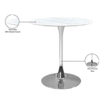Holly Marble Veneer Top And Iron Base Counter Height Table (3 Boxes) in Chrome