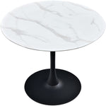 Holly Marble Veneer Top And Iron Base Counter Height Table (3 Boxes) in Black