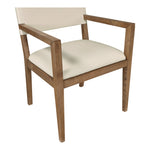 Avon Vegan Leather Dining Arm Chair in Beige