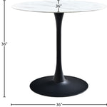 Holly Marble Veneer Top And Iron Base Counter Height Table (3 Boxes) in Black