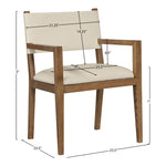 Avon Vegan Leather Dining Arm Chair in Beige