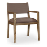 Avon Vegan Leather Dining Arm Chair in Brown