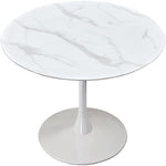 Holly Marble Veneer Top And Iron Base Counter Height Table (3 Boxes) in White