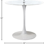Holly Marble Veneer Top And Iron Base Counter Height Table (3 Boxes) in White