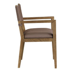 Avon Vegan Leather Dining Arm Chair in Brown