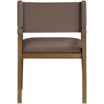 Avon Vegan Leather Dining Arm Chair in Brown