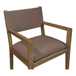 Avon Vegan Leather Dining Arm Chair in Brown