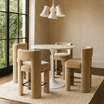 Zuno Velvet Performance Fabric Upholstered Counter Stool in Beige