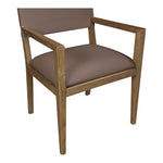 Avon Vegan Leather Dining Arm Chair in Brown