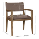 Avon Vegan Leather Dining Arm Chair in Brown