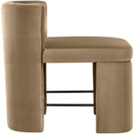 Zuno Velvet Performance Fabric Upholstered Counter Stool in Beige