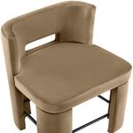 Zuno Velvet Performance Fabric Upholstered Counter Stool in Beige