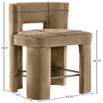 Zuno Velvet Performance Fabric Upholstered Counter Stool in Beige