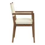 Avon Vegan Leather Dining Arm Chair in Cream