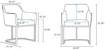 Serena Vegan Leather Metal Armchair in Ivory