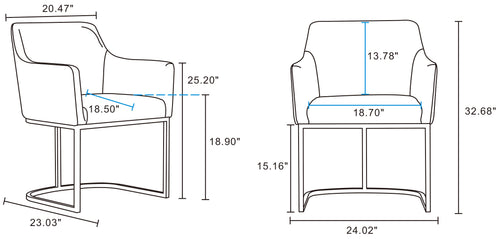 Serena Vegan Leather Metal Armchair in Ivory