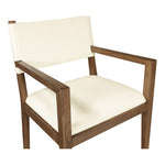 Avon Vegan Leather Dining Arm Chair in Cream