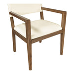 Avon Vegan Leather Dining Arm Chair in Cream