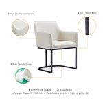 Serena Vegan Leather Metal Armchair in Ivory
