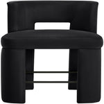 Zuno Velvet Performance Fabric Upholstered Counter Stool in Black