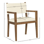 Avon Vegan Leather Dining Arm Chair in Cream