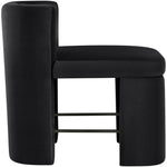 Zuno Velvet Performance Fabric Upholstered Counter Stool in Black