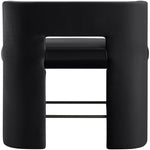 Zuno Velvet Performance Fabric Upholstered Counter Stool in Black