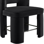 Zuno Velvet Performance Fabric Upholstered Counter Stool in Black