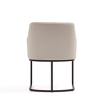 Serena Vegan Leather Metal Armchair in Ivory