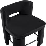 Zuno Velvet Performance Fabric Upholstered Counter Stool in Black
