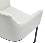 Serena Vegan Leather Metal Armchair in Ivory