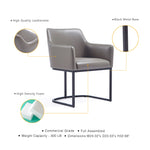 Serena Vegan Leather Metal Armchair in Taupe