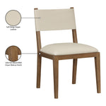 Avon Vegan Leather Dining Side Chair in Beige