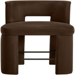 Zuno Velvet Performance Fabric Upholstered Counter Stool in Brown
