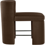 Zuno Velvet Performance Fabric Upholstered Counter Stool in Brown