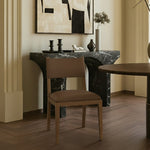 Avon Vegan Leather Dining Side Chair in Brown