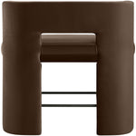 Zuno Velvet Performance Fabric Upholstered Counter Stool in Brown