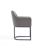 Serena Vegan Leather Metal Armchair in Taupe