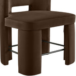 Zuno Velvet Performance Fabric Upholstered Counter Stool in Brown